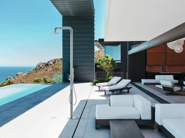 Outdoor shower - Steel outdoor shower with diverter by Gruppo Geromin - view 2